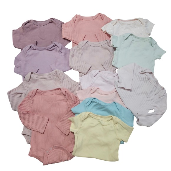 Cloud Island Baby Girl Onesies Lot 13  0-3M & 3-6M  Long & Short Sleeve Bodysuit - Picture 1 of 4